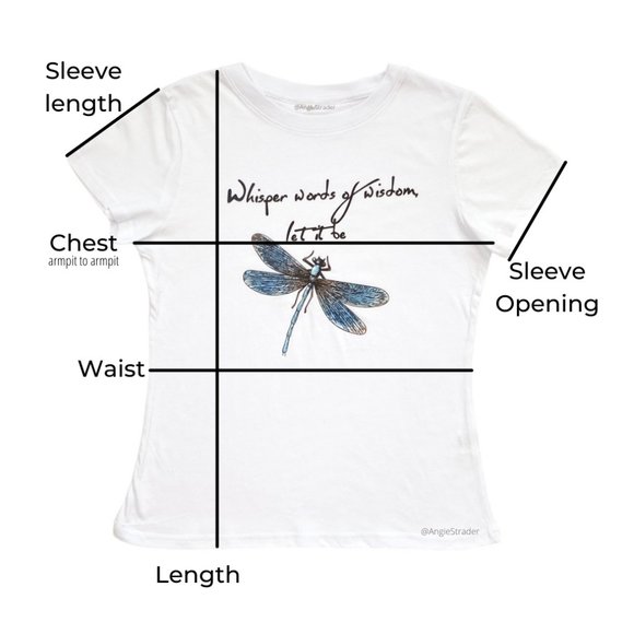 Dragonfly Whisper Words of Wisdom Let it Be Heather Cotton T-shirt NEW - Picture 3 of 7